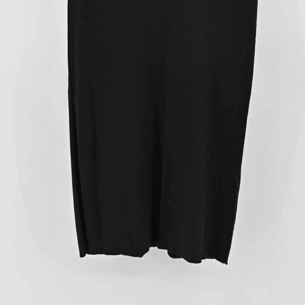 Free People Ribbed Knit Midi Skirt Womens Size M Black Stretch Minimalist Cotton - Picture 10 of 13